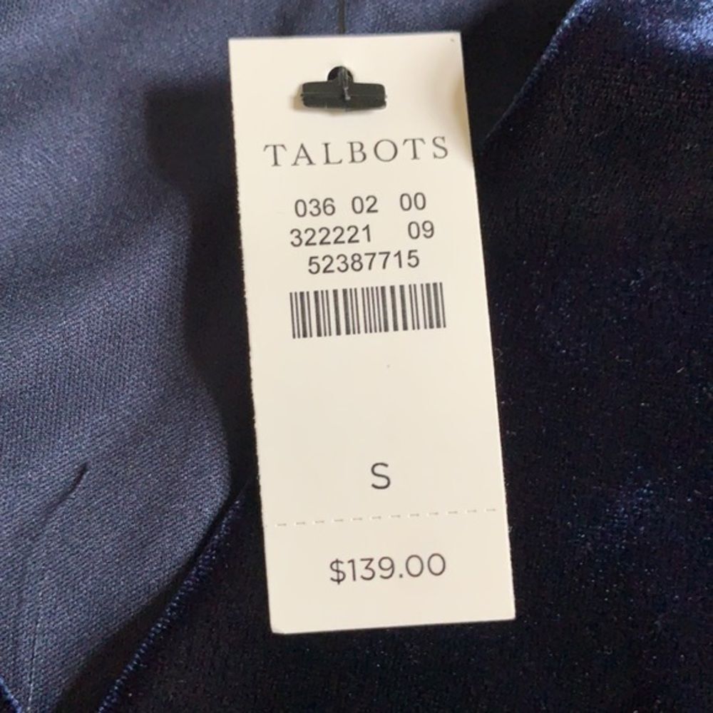Talbots Stretch Blue velvet Dress Sz S - Picture 6 of 6